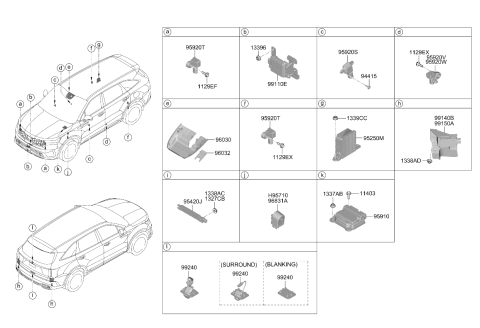 2021 Kia Sorento Air Bag Control Module Assembly Diagram for 95910P4120