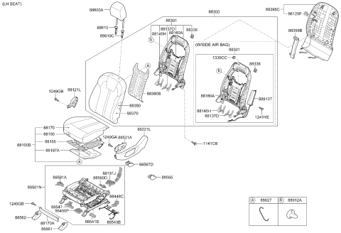 2021 Kia Sorento Front Back Covering Assembly Left Hand Diagram for 88380P2090MTK