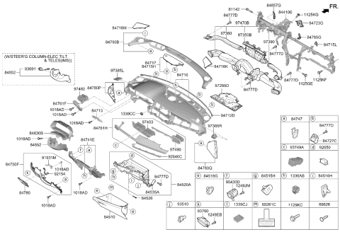 2020 Kia Cadenza Switch Assembly-Glove Box Diagram for 93510C1000