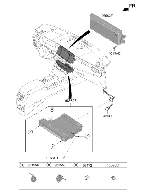 2020 Kia Cadenza USB Cable Assembly Diagram for 96595F6600