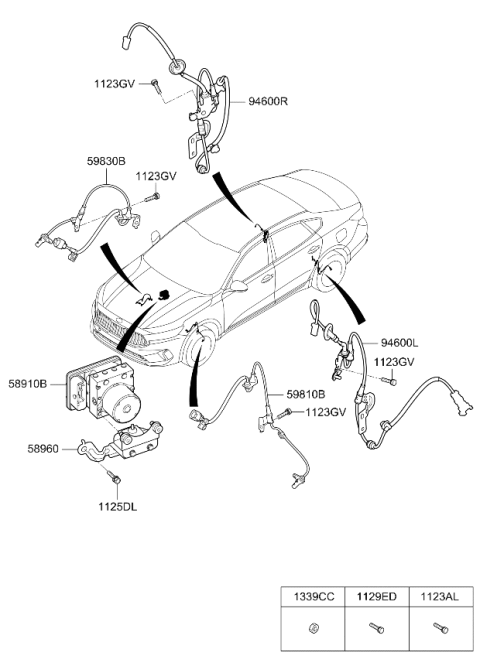 2020 Kia Cadenza Hydraulic Unit Assembly Diagram for 58910F6330