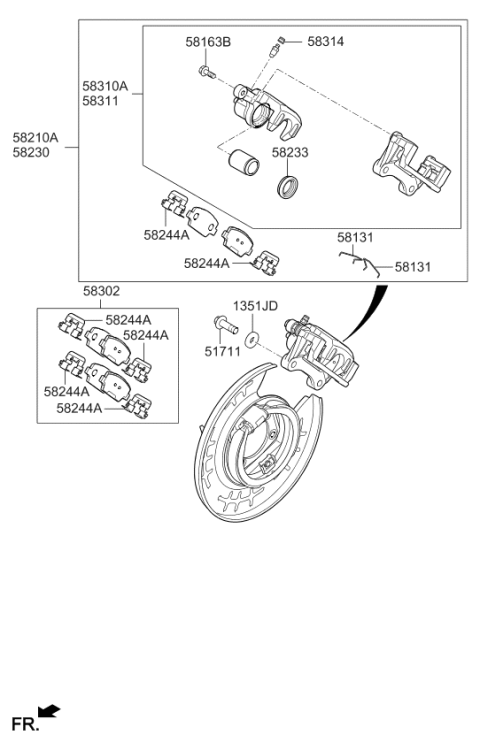 2020 Kia Cadenza Rear Bearing Sensor Diagram for 58980C1100
