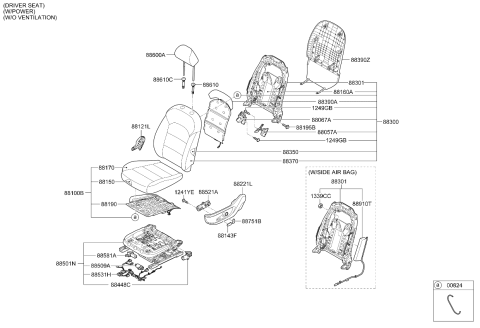 2020 Kia Cadenza Front Seat Diagram 2