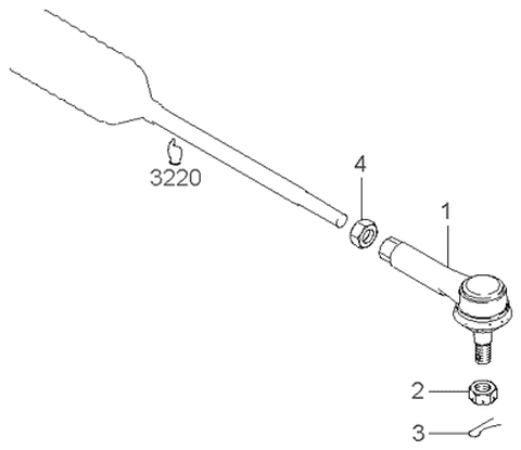 2001 Kia Sephia Joint-Ball,Outer Diagram for 0K9A232280