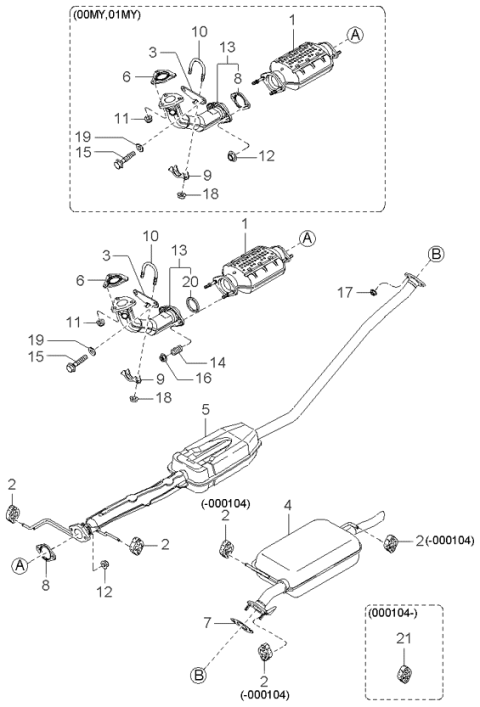1999 Kia Sephia Bracket Diagram for 0K20140351