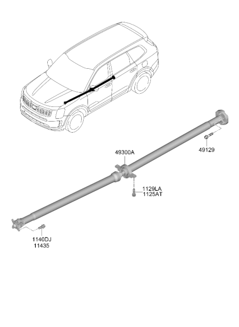 2020 Kia Telluride Shaft Assembly-PROPELLER Diagram for 49300S8050