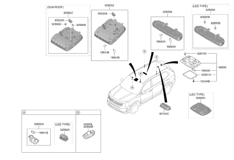 2022 Kia Telluride Lamp Assembly-Vanity,RH Diagram for 928902J100