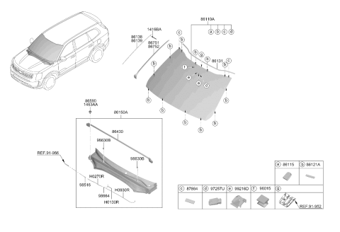 2020 Kia Telluride Bracket-Rain Sensor Diagram for 96031G8000