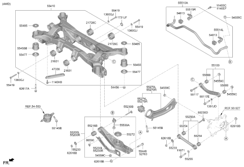 2020 Kia Telluride Pad U Diagram for 55405S8250
