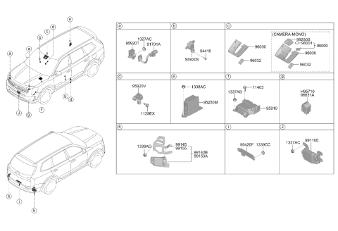 2020 Kia Telluride Pad U Diagram for 95910S9000
