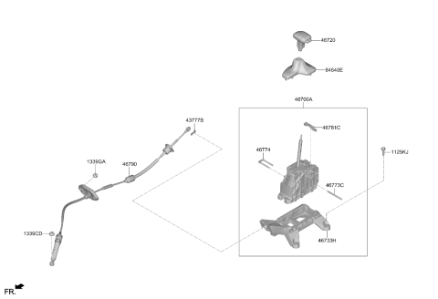 2026 Kia K4 CABLE ASSY-ATM LEVER Diagram for 46790GG500