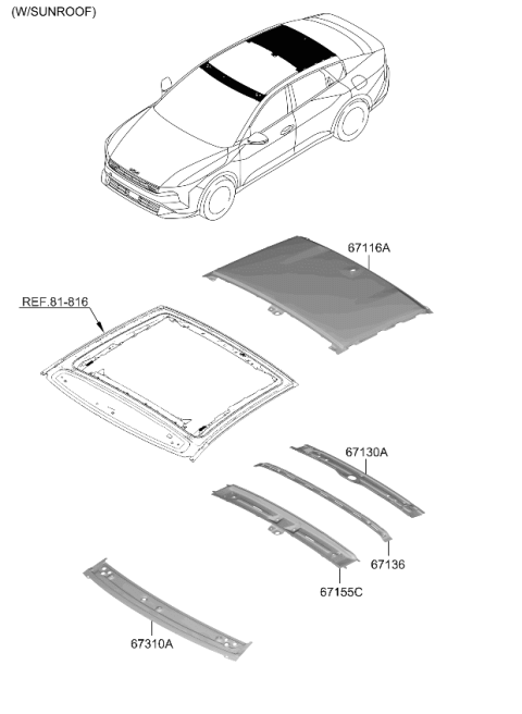 2025 Kia K4 Roof Panel Diagram 2
