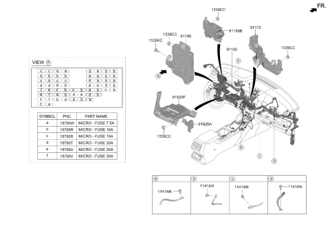 2026 Kia K4 Instrument Panel Junction Box Assembly Diagram for 91960GG010