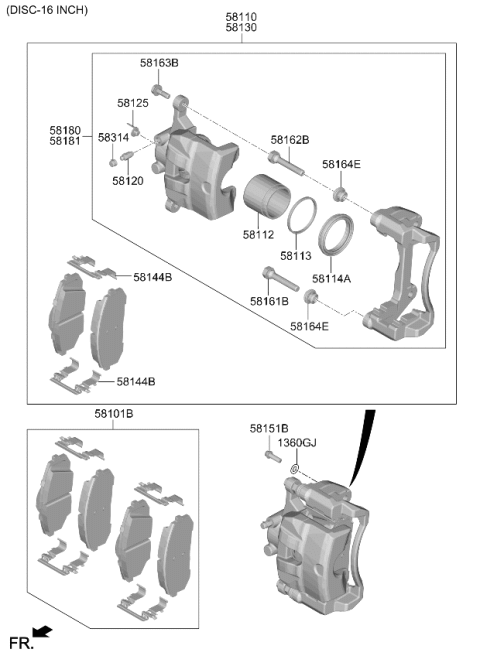 2026 Kia K4 Front Wheel Brake Diagram 2