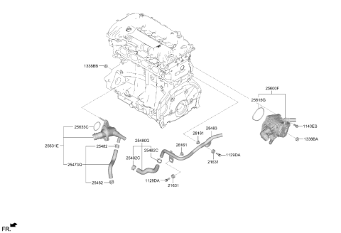 2025 Kia K4 Coolant Pipe & Hose Diagram 2