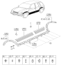 Diagram for 1999 Kia Sportage Door Moldings - 0K02150691AC3