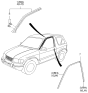 Diagram for 1997 Kia Sportage Door Seal - 0K01858770A