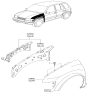 Diagram for Kia Sportage Fender - 0K01F52211A