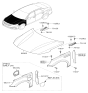 Diagram for Kia Hood Hinge - 79110D4010
