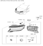 Diagram for 2021 Kia Sorento Headlight - 92102P4000