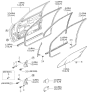 Diagram for Kia Spectra Door Hinge - 0K2AA58240A