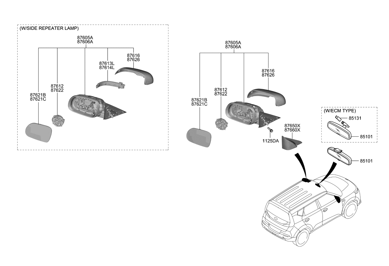 2020 Kia Soul MirrorOutside Rear View Kia Parts Now