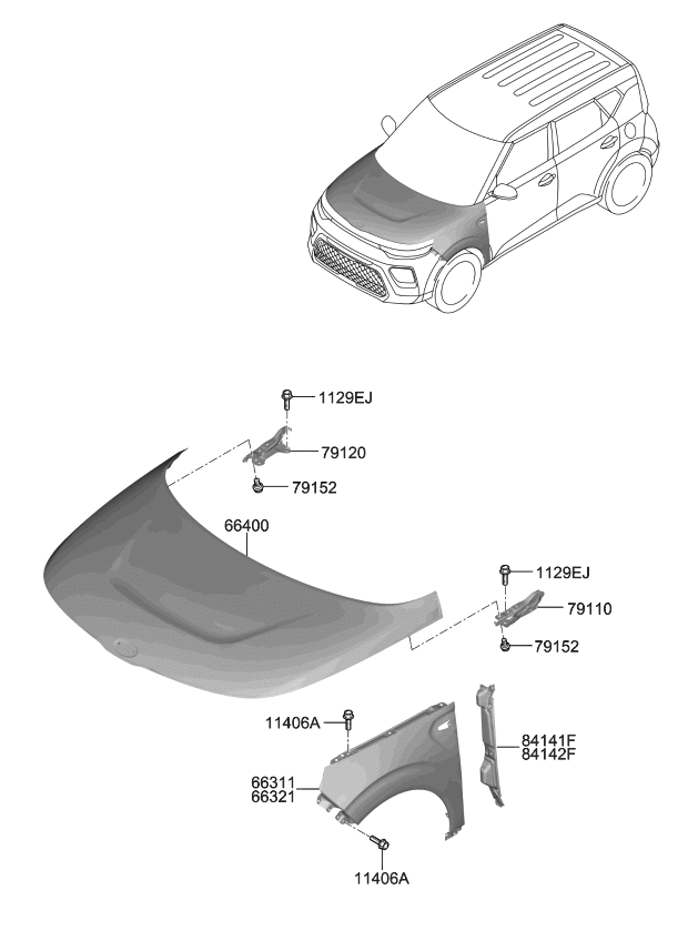2020 Kia Soul Fender & Hood Panel - Kia Parts Now