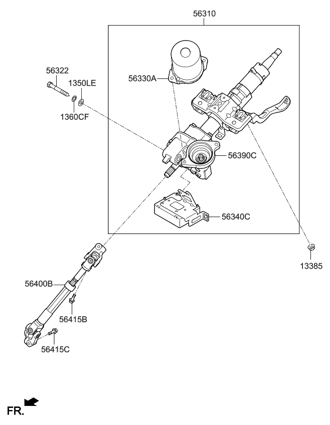 2017 Kia Rio Steering Column & Shaft Kia Parts Now