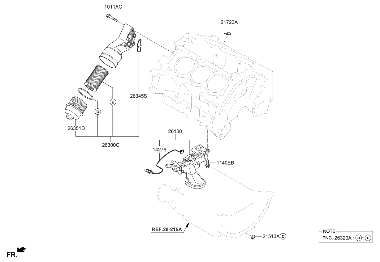 263203CKB0 Genuine Kia SERVICE KITOIL FILTER