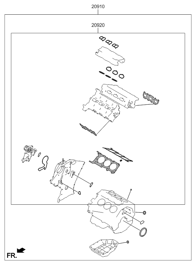 209203CA08 - Genuine Kia GASKET KIT-ENGINE OVEAUL