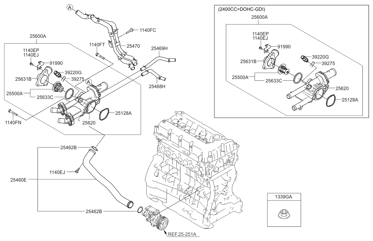 256202GGA0 - Genuine Kia CASE-THERMOSTAT