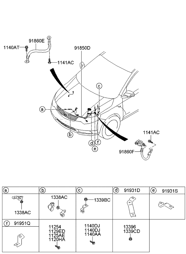 918601M140 - Genuine Kia WIRING ASSEMBLY-TRANSMISSION GROUD