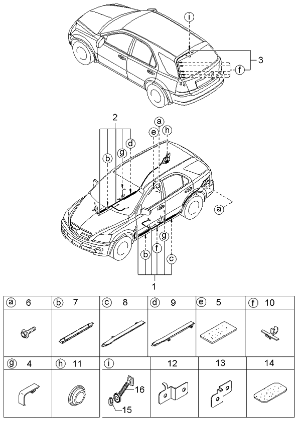 2006 Kia Sorento Old Body Style Wiring Harness-Floor