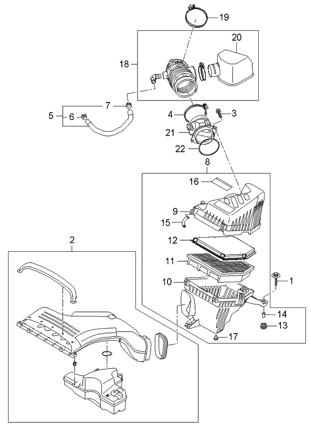 2006 Kia Amanti New Body Style (Produced Before OCT.2006) Air Cleaner