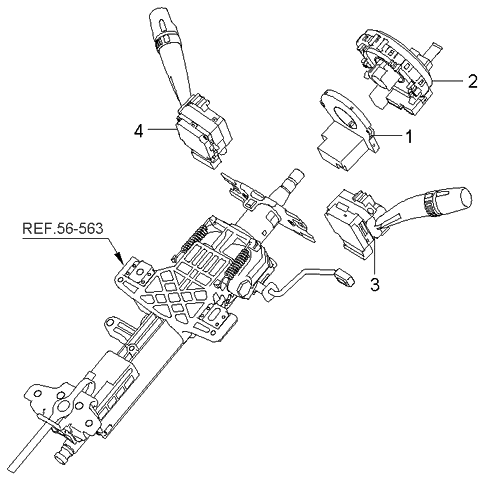 2006 Kia Sedona Produced Before OCT.2006 Multifunction Switch