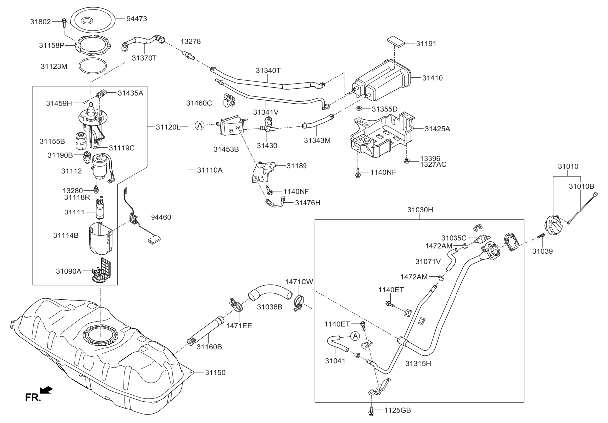 94460B2000 Genuine Kia SENDER ASSEMBLYFUEL PUMP