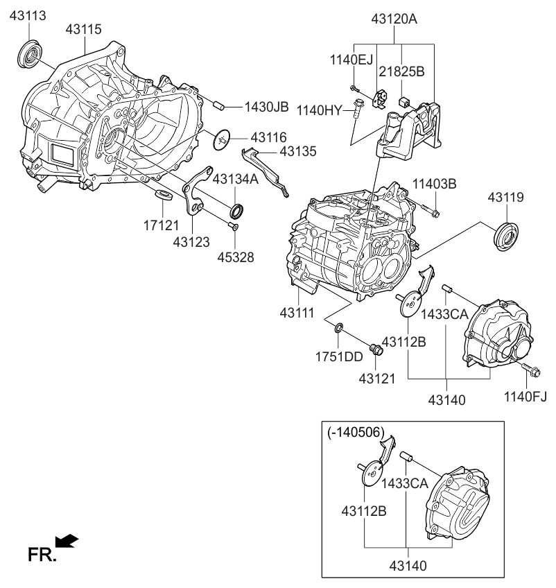 4311126002 Genuine Kia CASEMANUAL TRANSMISSION