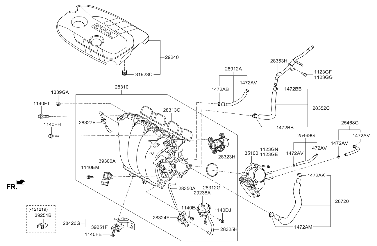 283232E000 Genuine Kia MOTOR ASSEMBLY VCM