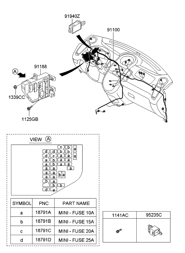 919502K143 Genuine Kia JUNCTION BOX ASSEMBLYINSTRUMENT