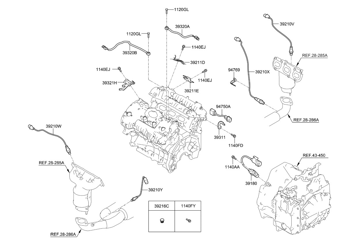 392103LNB0 Genuine Kia SENSOR ASSEMBLYOXYGEN,REAR