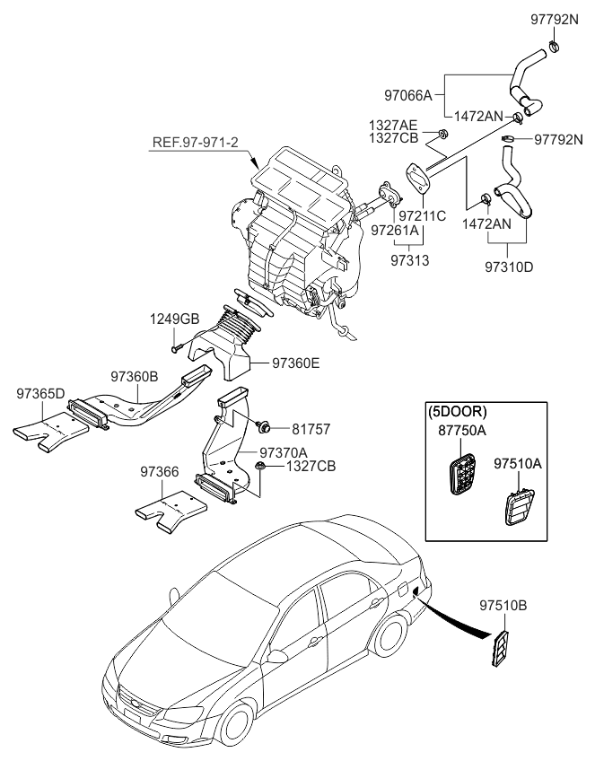 973112F401 Genuine Kia HOSE ASSEMBLYWATER INLET