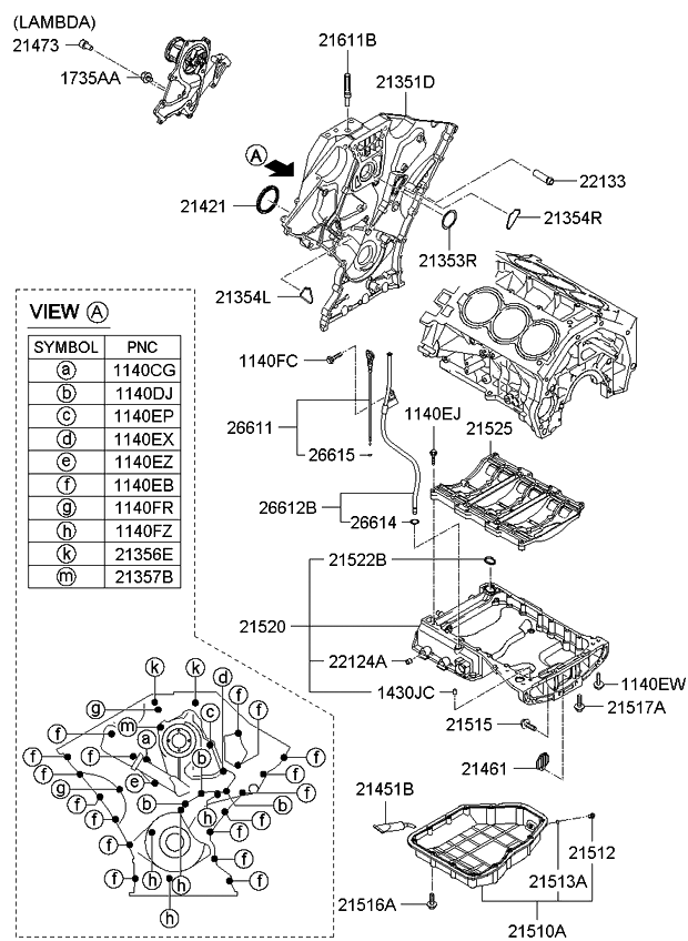 213513C531 Genuine Kia COVERTIMING CHAIN