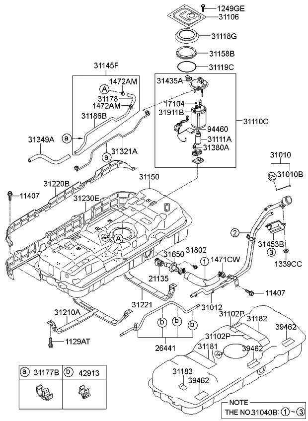311504D750 Genuine Kia TANK ASSEMBLYFUEL
