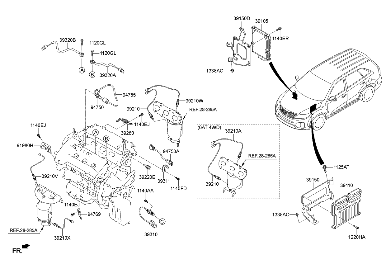 391003CXN0 Genuine Kia ELECTRONIC CONTROL UNIT