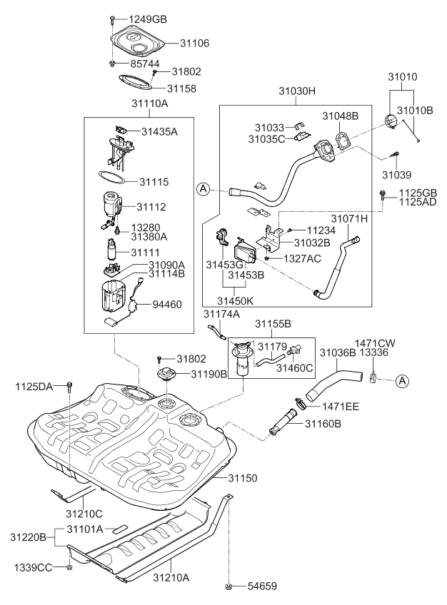 311122T600 Genuine Kia FILTERFUEL PUMP