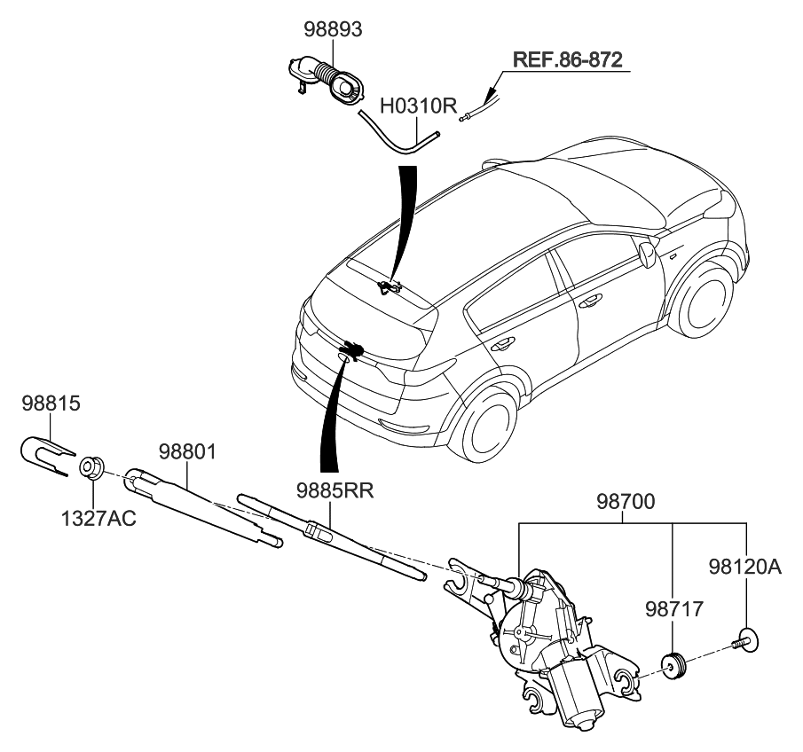 2020 Kia Sportage Rear Wiper & Washer Kia Parts Now