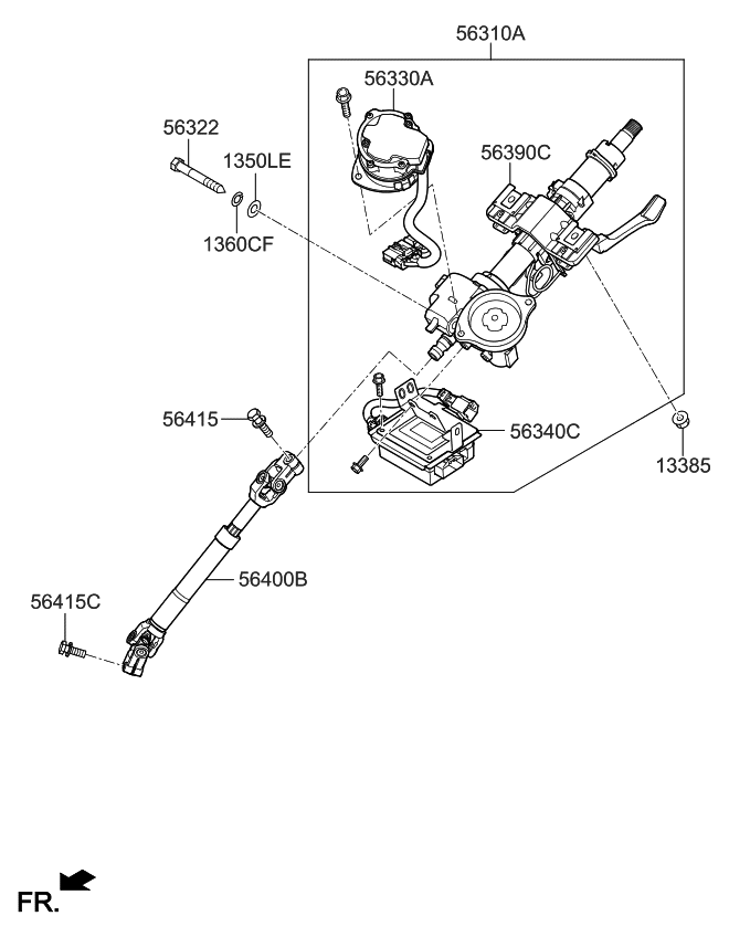 2020 Kia Sportage Steering Column & Shaft Kia Parts Now