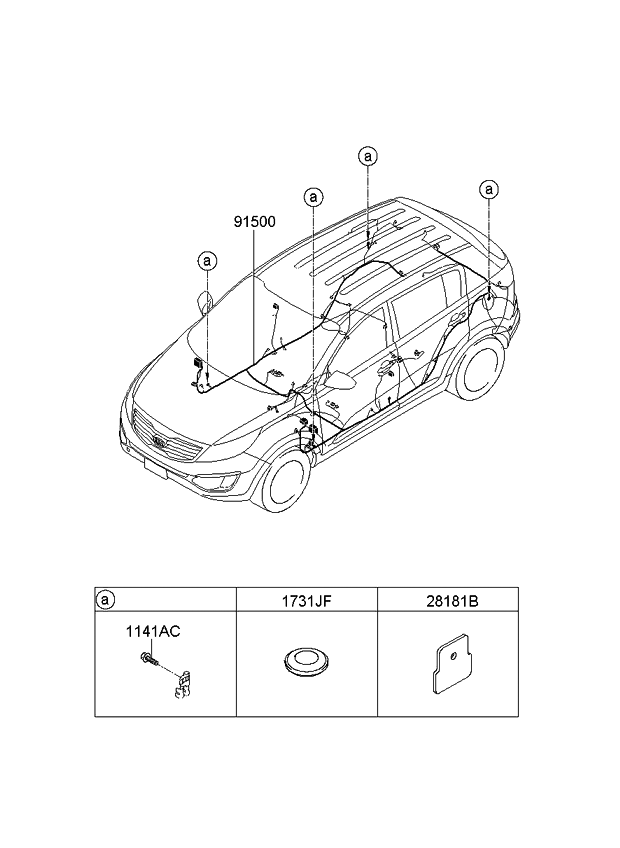 2015 Kia Sportage Wiring Harness-Floor - Kia Parts Now