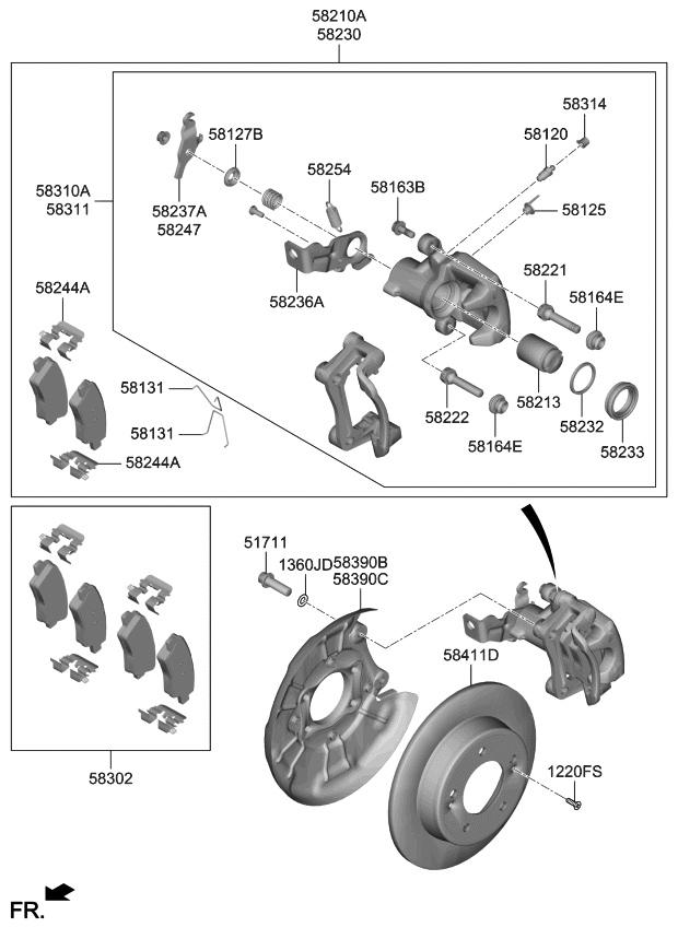 584113X300 Genuine Kia DISCREAR BRAKE