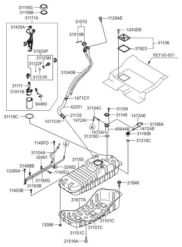 311503E500 Genuine Kia PUMP ASSEMBLYFUEL